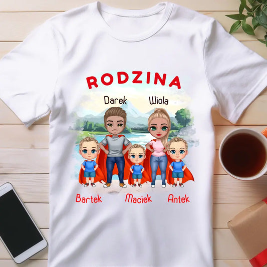 Koszulka dla Rodziny "Super Rodzina", 1-3 dzieci