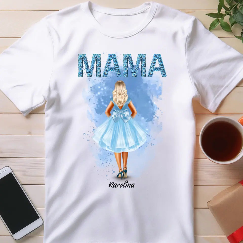 Personalizowana koszulka na Dzień Matki "Mama w sukience", z imieniem