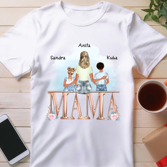 Personalizowana koszulka na Dzień Matki "Mama z dziećmi", 1-6 dzieci