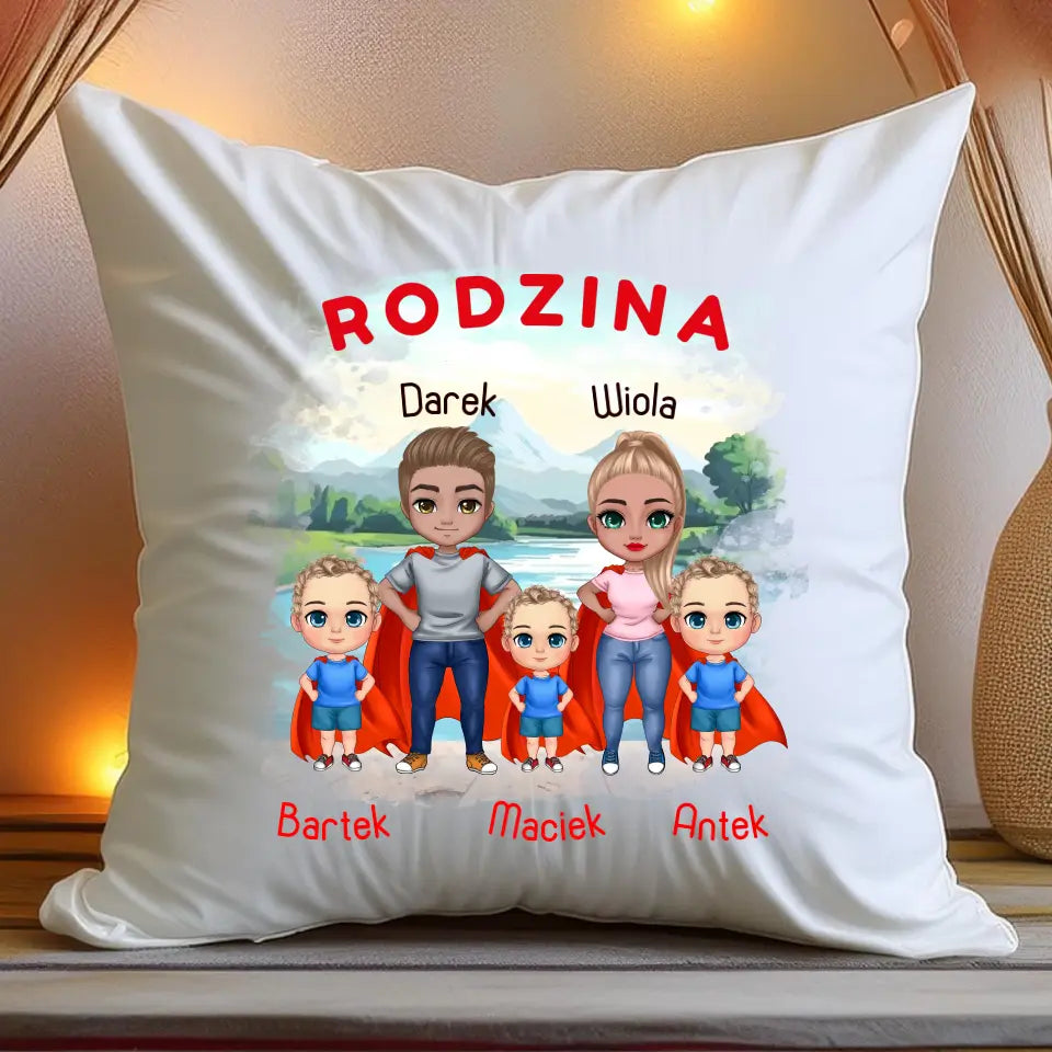 Poduszka dla Rodziny "Super Rodzina", 1-3 dzieci