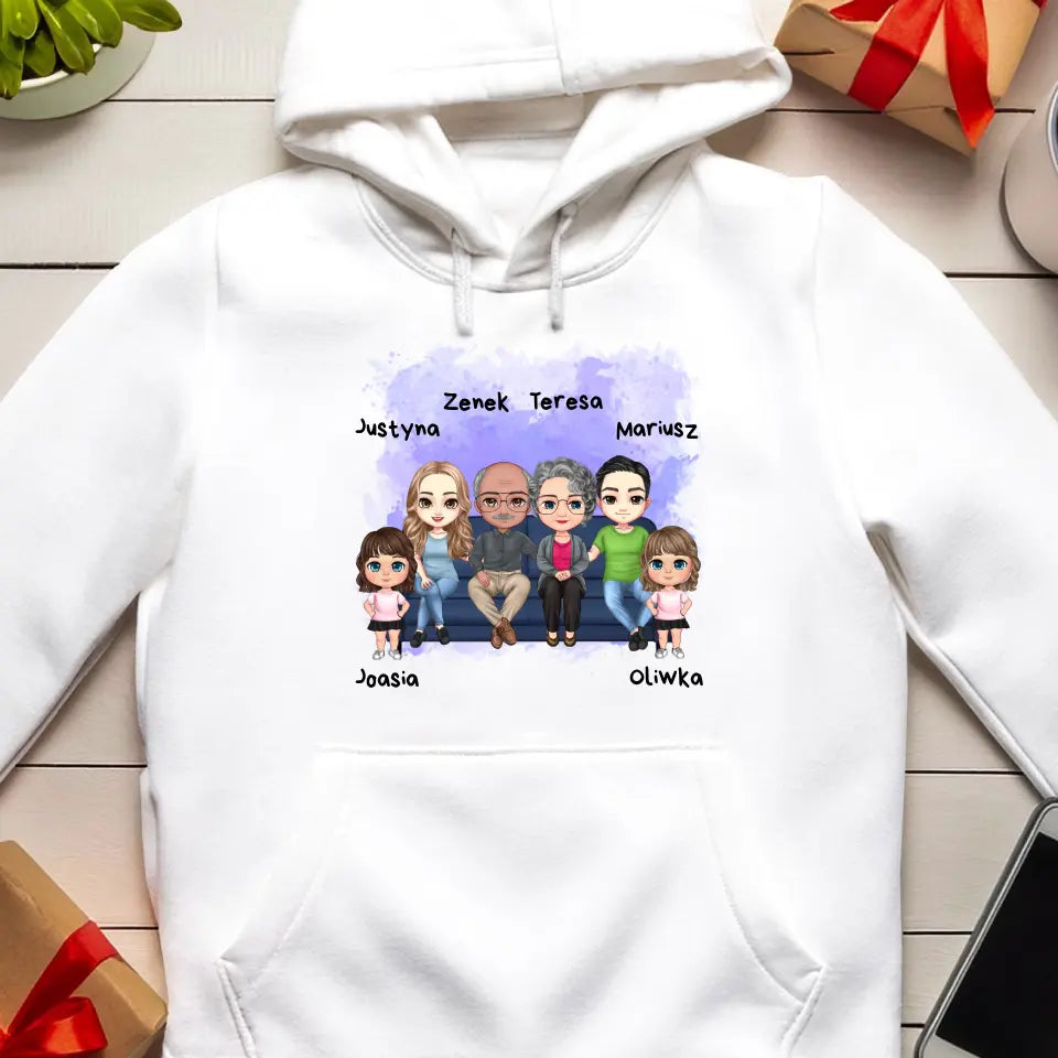 Bluza kangur dla Rodziny "Babcia, Dziadek, Mama, Tata, Dzieci", personalizowana