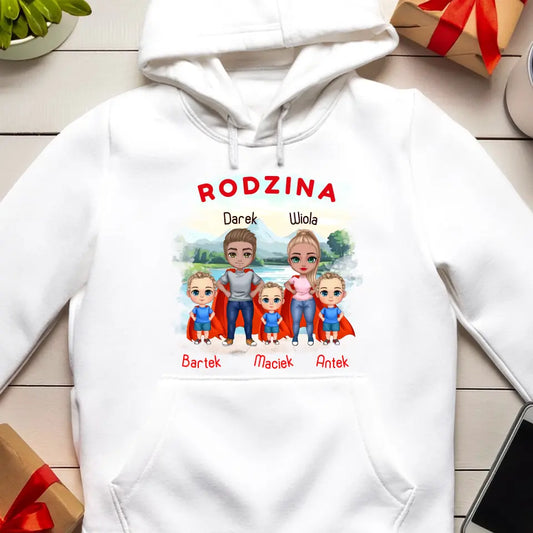 Bluza kangur dla Rodziny "Super Rodzina", 1-3 dzieci