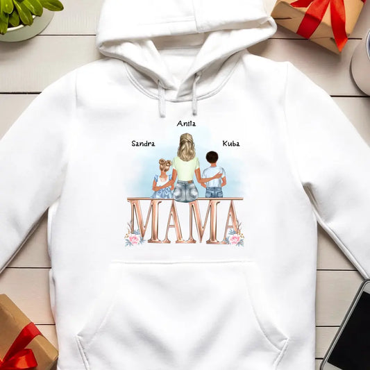 Personalizowana bluza kangur na Dzień Matki "Mama z dziećmi", 1-6 dzieci