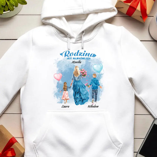 Personalizowana bluza kangur dla Mamy "Mama z dziećmi", 1-3 dzieci