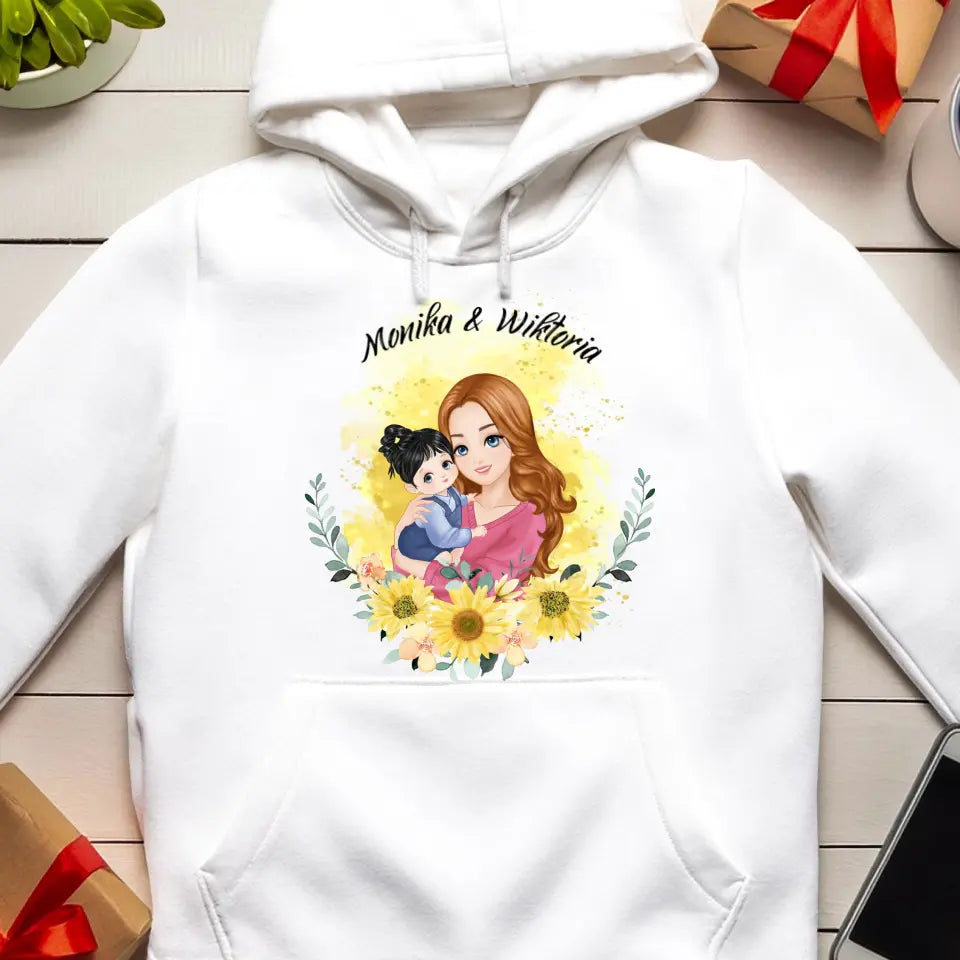 Bluza kangur personalizowana na Dzień Matki "Mama z dzieckiem na rękach"