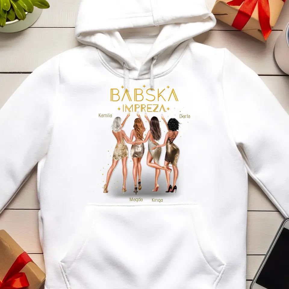 Bluza kangur dla Przyjaciółek "Babska Impreza", 1-4 osoby