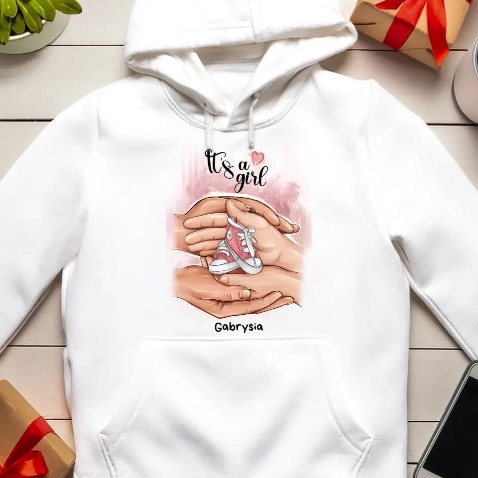 Bluza kangur personalizowana "Płeć dziecka",  z imieniem dziecka