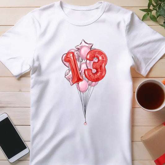 Koszulka personalizowana na urodziny - balony #5006