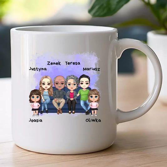 Kubek dla Rodziny "Babcia, Dziadek, Mama, Tata, Dzieci", personalizowany