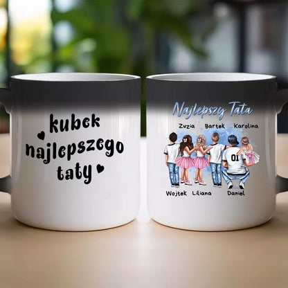 Kubek na Dzień Ojca "Najlepszy Tata", 1-5 dzieci, z imionami