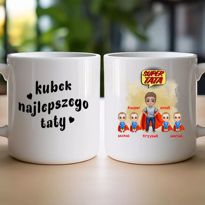 Kubek na Dzień Ojca "Tata Superbohater", 1-4 dzieci