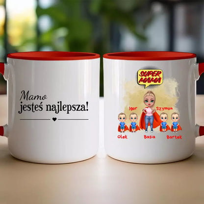 Kubek na Dzień Matki "Mama Superbohaterka", 1-4 dzieci