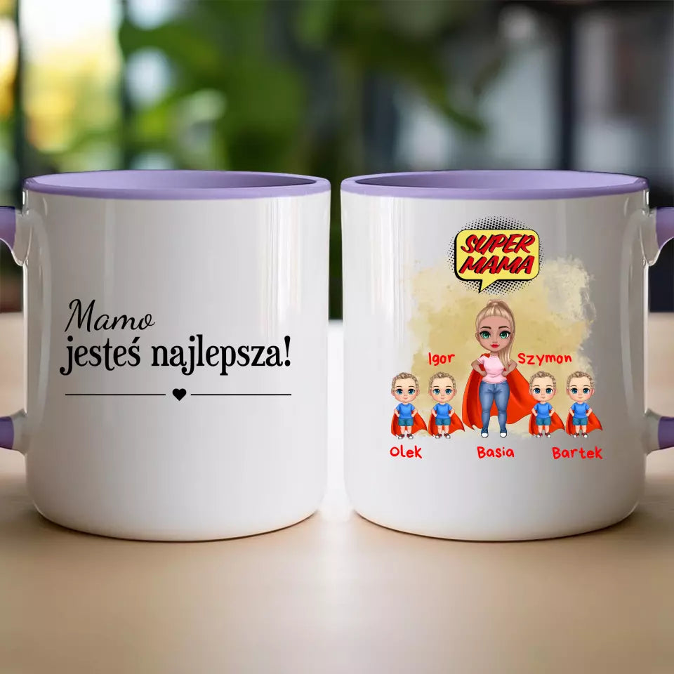 Kubek na Dzień Matki "Mama Superbohaterka", 1-4 dzieci