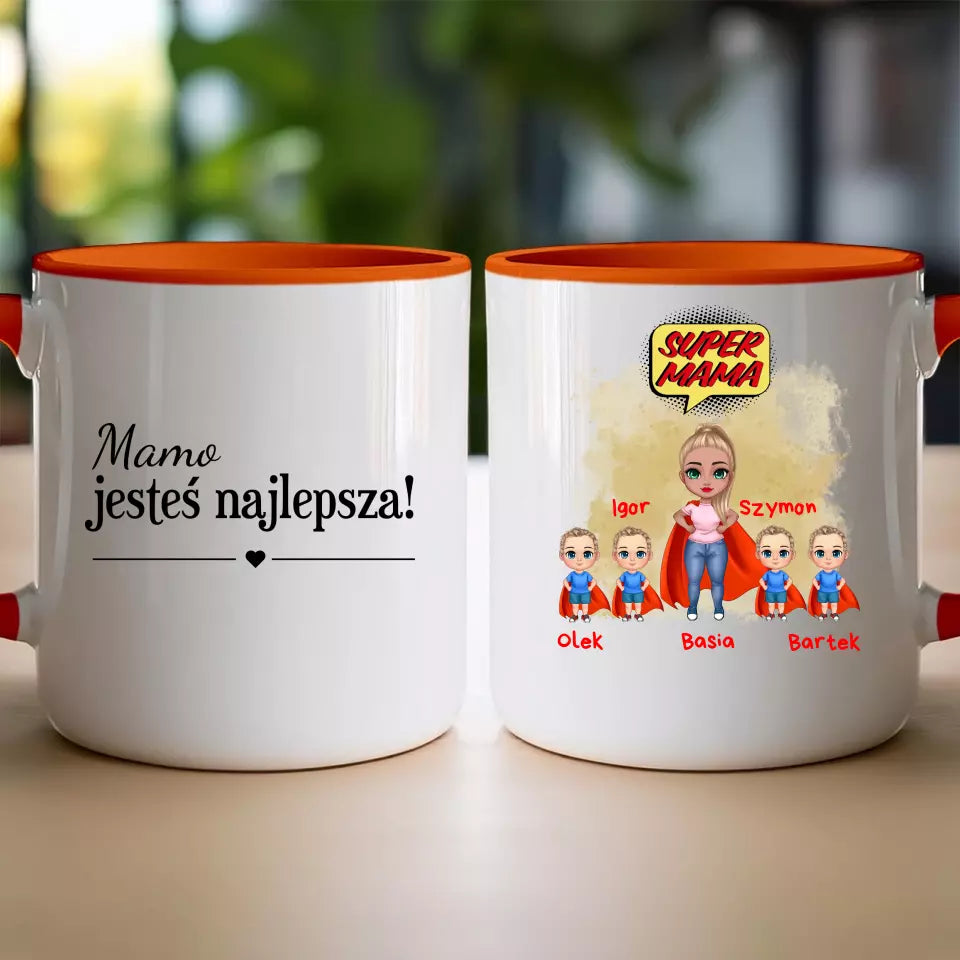 Kubek na Dzień Matki "Mama Superbohaterka", 1-4 dzieci