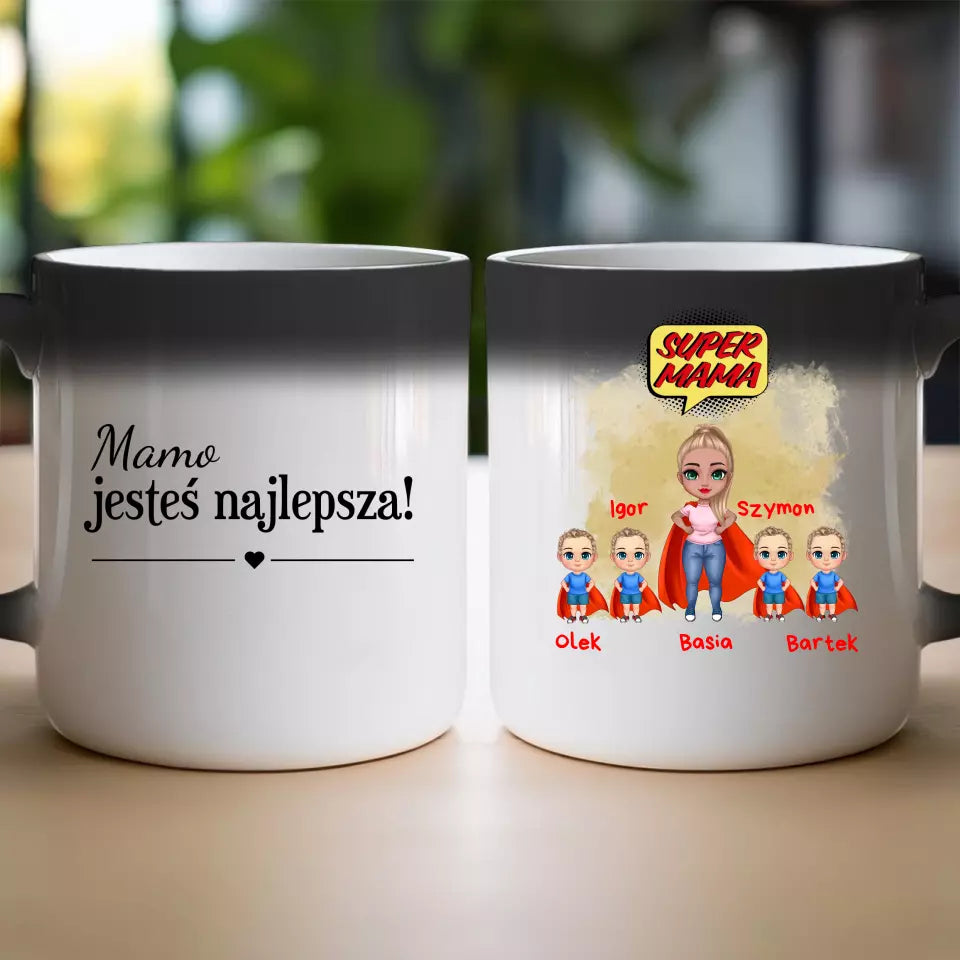 Kubek na Dzień Matki "Mama Superbohaterka", 1-4 dzieci