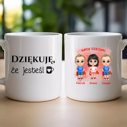 Personalizowany kubek na Dzień Dziecka "Super Dzieciaki", 1-3 osoby