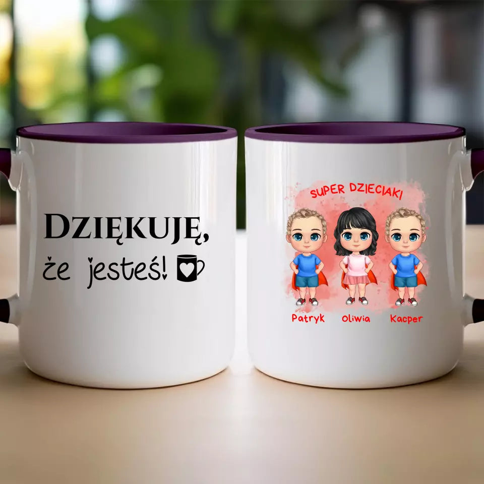 Personalizowany kubek na Dzień Dziecka "Super Dzieciaki", 1-3 osoby