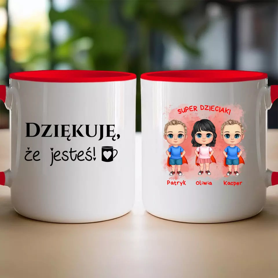 Personalizowany kubek na Dzień Dziecka "Super Dzieciaki", 1-3 osoby