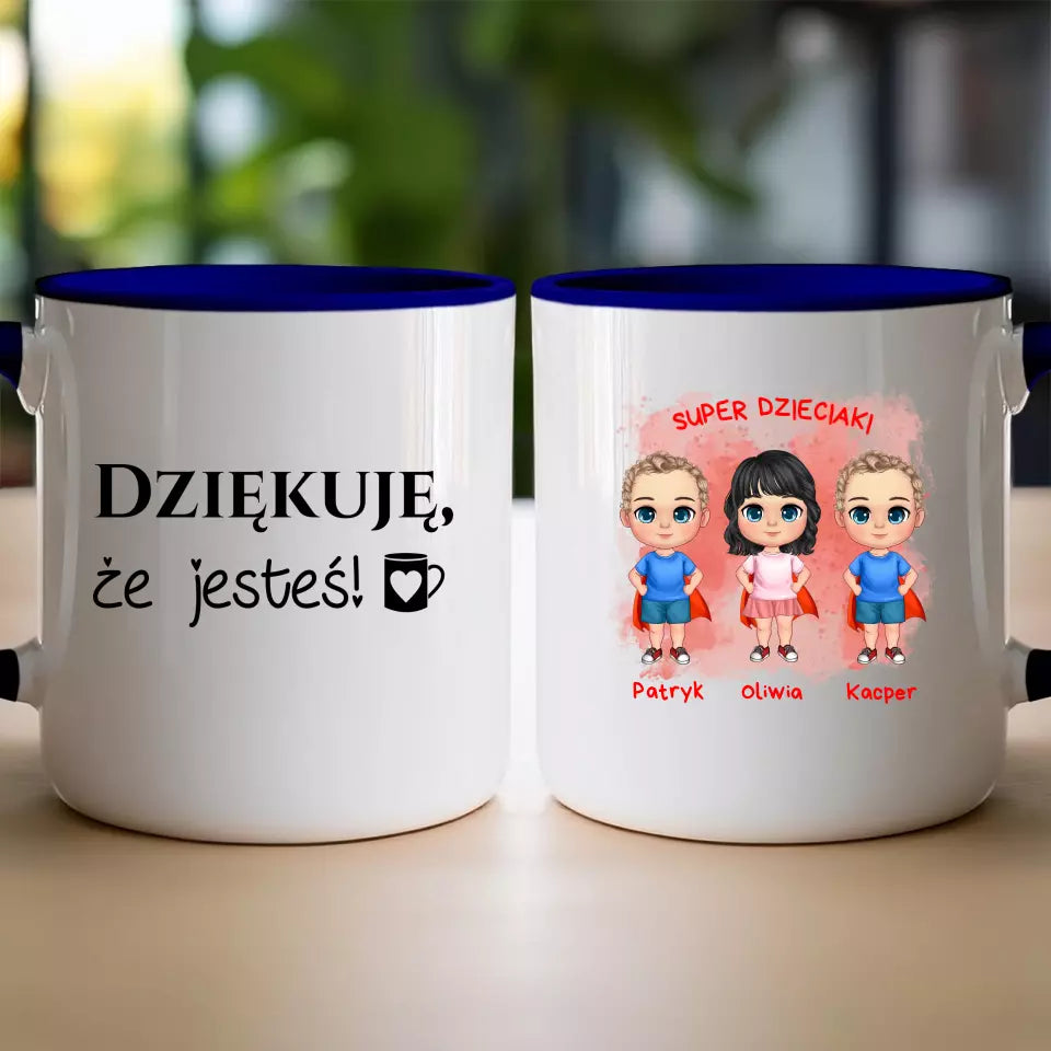 Personalizowany kubek na Dzień Dziecka "Super Dzieciaki", 1-3 osoby