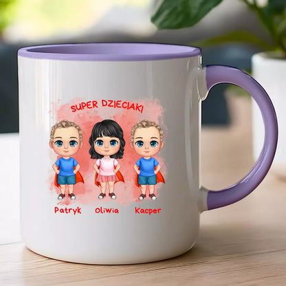 Personalizowany kubek na Dzień Dziecka "Super Dzieciaki", 1-3 osoby