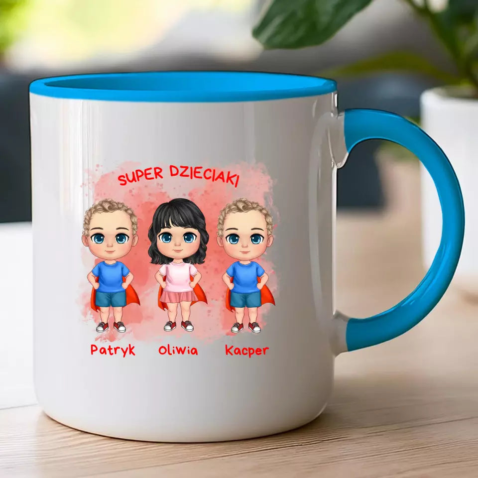 Personalizowany kubek na Dzień Dziecka "Super Dzieciaki", 1-3 osoby