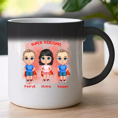 Personalizowany kubek na Dzień Dziecka "Super Dzieciaki", 1-3 osoby