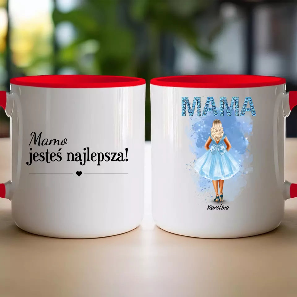 Personalizowany kubek na Dzień Matki "Mama w sukience", z imieniem