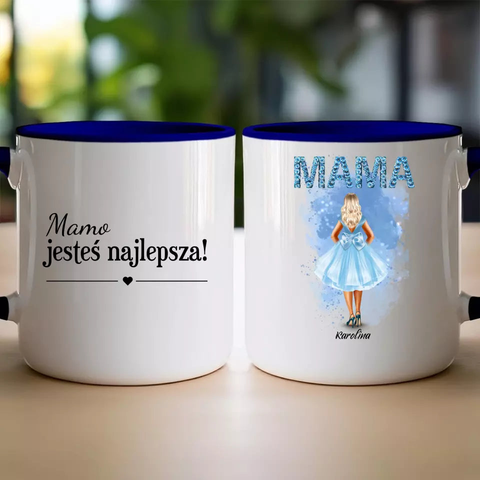 Personalizowany kubek na Dzień Matki "Mama w sukience", z imieniem