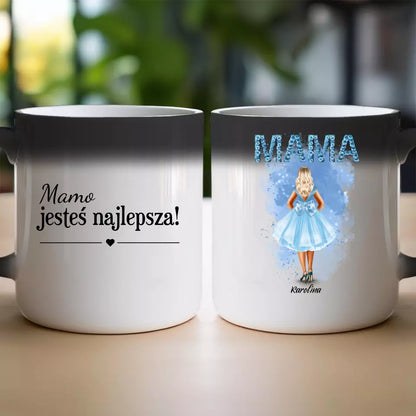 Personalizowany kubek na Dzień Matki "Mama w sukience", z imieniem