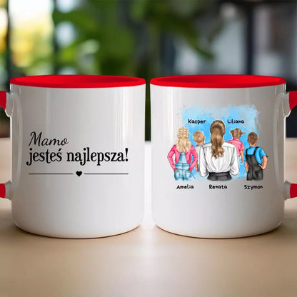 Personalizowany kubek dla Mamy "Mama i dzieci", 2-5 osób