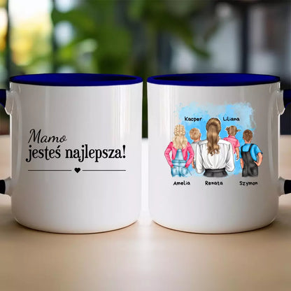 Personalizowany kubek dla Mamy "Mama i dzieci", 2-5 osób