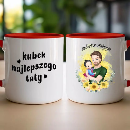 Kubek personalizowany na Dzień Ojca "Tata z dzieckiem na rękach"