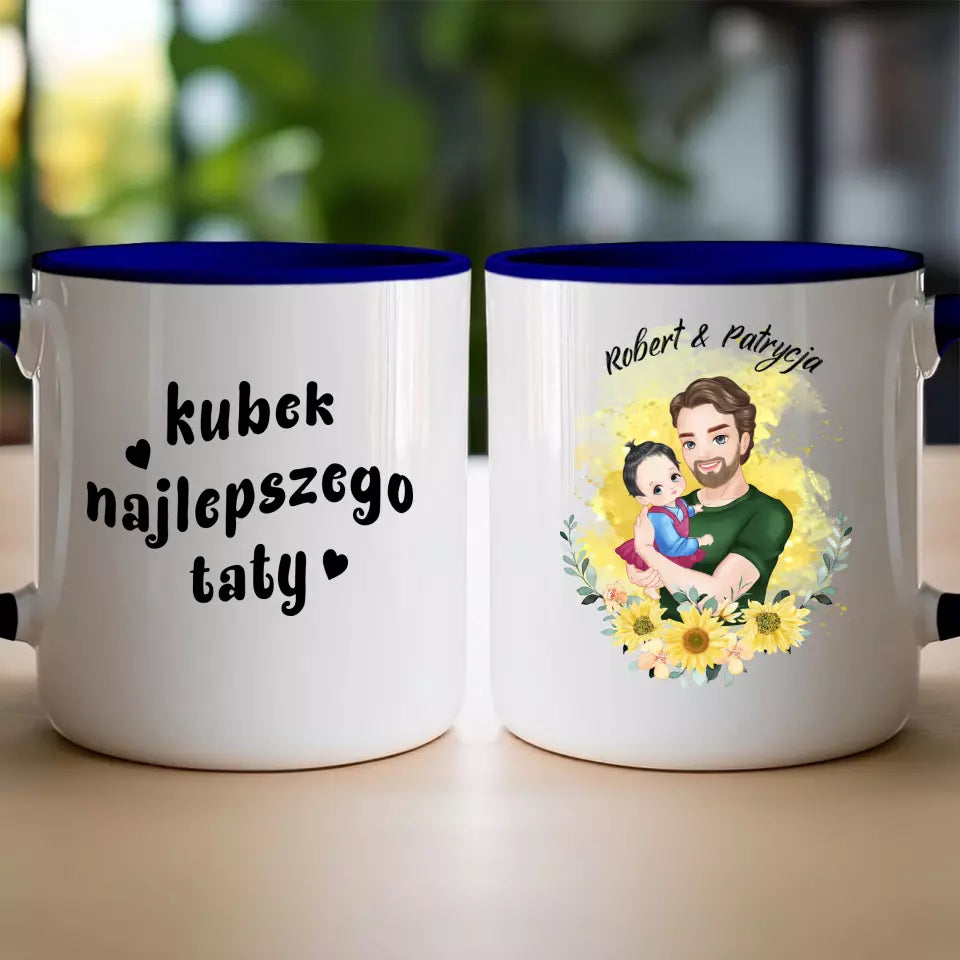 Kubek personalizowany na Dzień Ojca "Tata z dzieckiem na rękach"