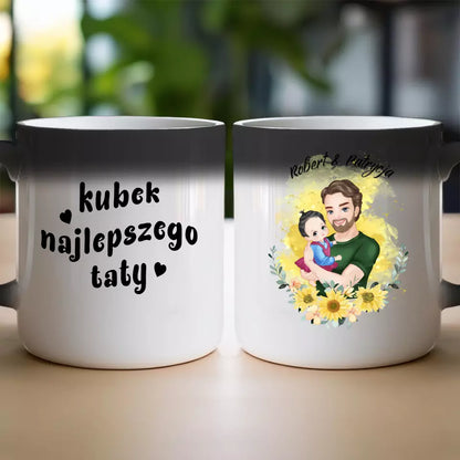 Kubek personalizowany na Dzień Ojca "Tata z dzieckiem na rękach"