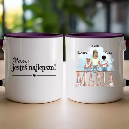 Personalizowany kubek na Dzień Matki "Mama z dziećmi", 1-6 dzieci