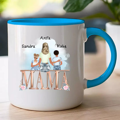 Personalizowany kubek na Dzień Matki "Mama z dziećmi", 1-6 dzieci