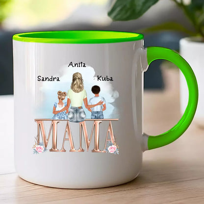 Personalizowany kubek na Dzień Matki "Mama z dziećmi", 1-6 dzieci