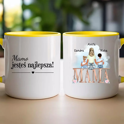 Personalizowany kubek na Dzień Matki "Mama z dziećmi", 1-6 dzieci