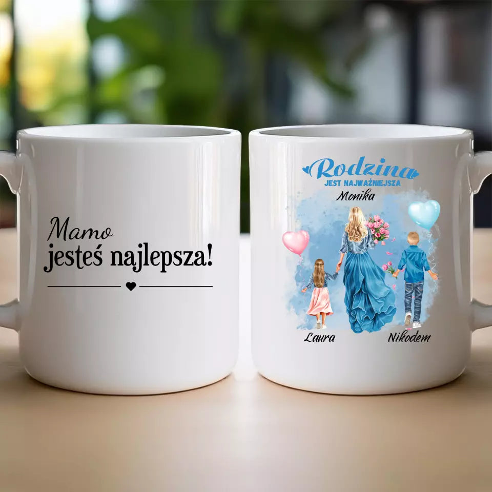 Personalizowany kubek dla Mamy "Mama z dziećmi", 1-3 dzieci