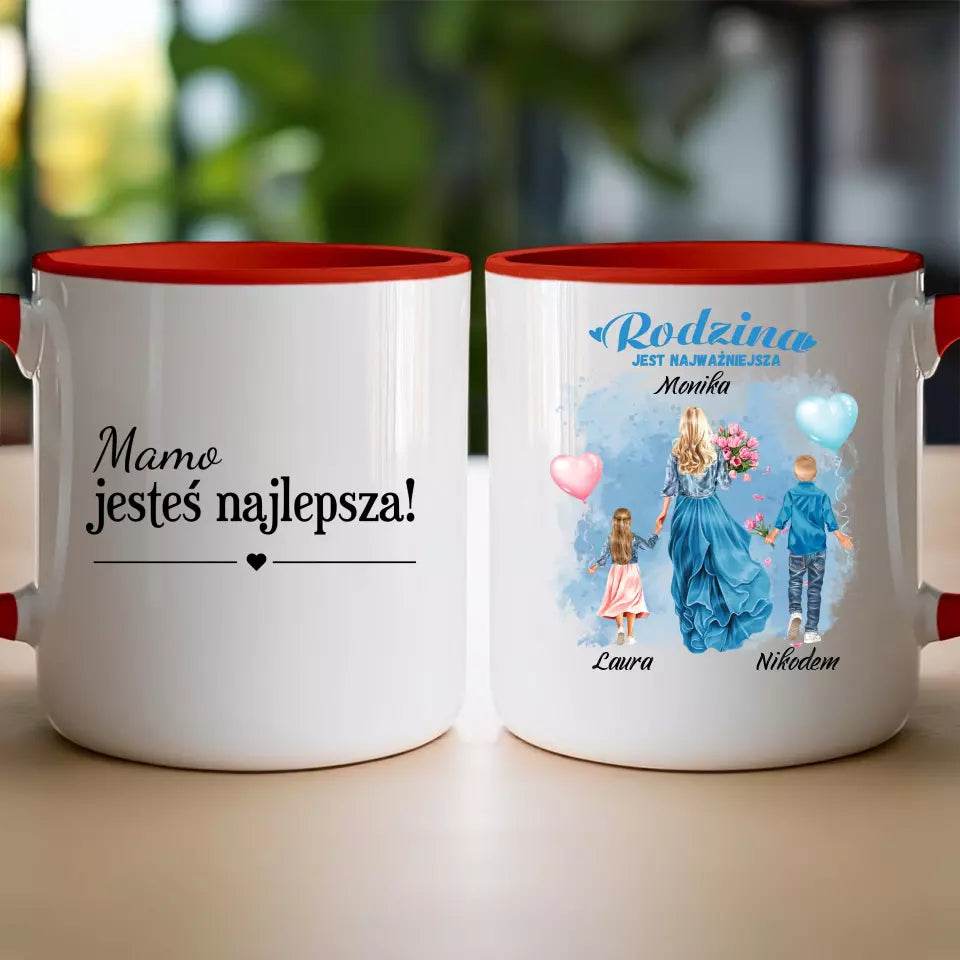 Personalizowany kubek dla Mamy "Mama z dziećmi", 1-3 dzieci