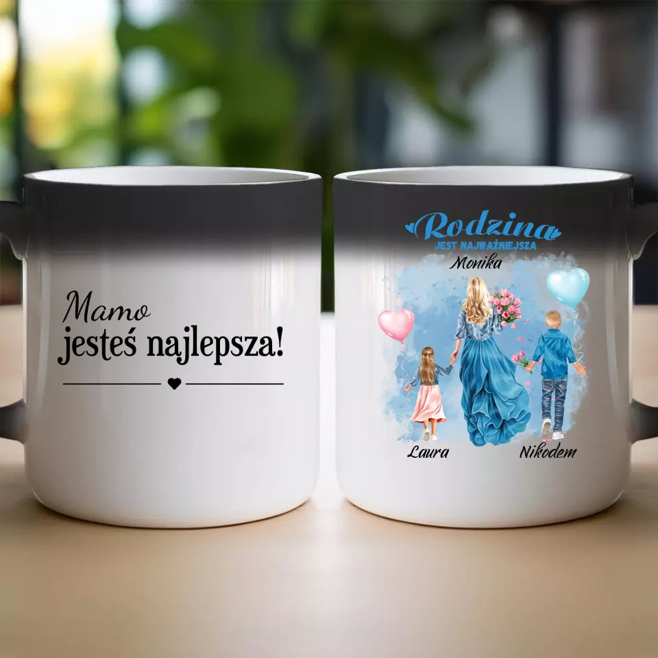 Personalizowany kubek dla Mamy "Mama z dziećmi", 1-3 dzieci