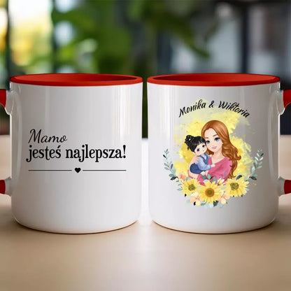 Kubek personalizowany na Dzień Matki "Mama z dzieckiem na rękach"