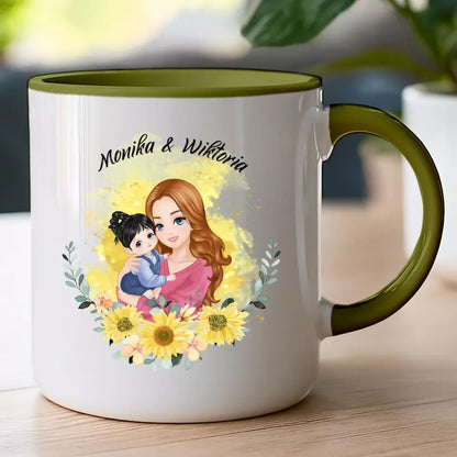 Kubek personalizowany na Dzień Matki "Mama z dzieckiem na rękach"