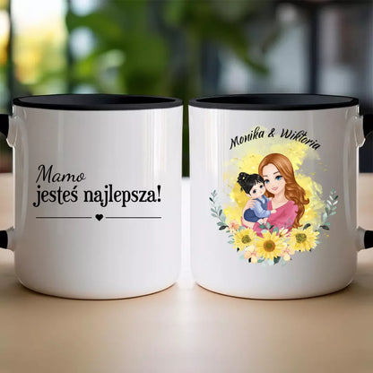 Kubek personalizowany na Dzień Matki "Mama z dzieckiem na rękach"