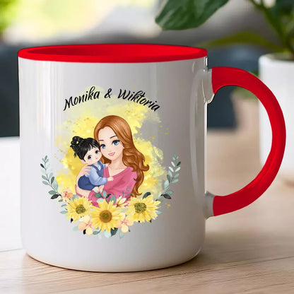 Kubek personalizowany na Dzień Matki "Mama z dzieckiem na rękach"