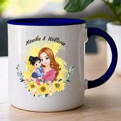 Kubek personalizowany na Dzień Matki "Mama z dzieckiem na rękach"