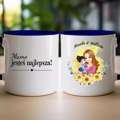 Kubek personalizowany na Dzień Matki "Mama z dzieckiem na rękach"