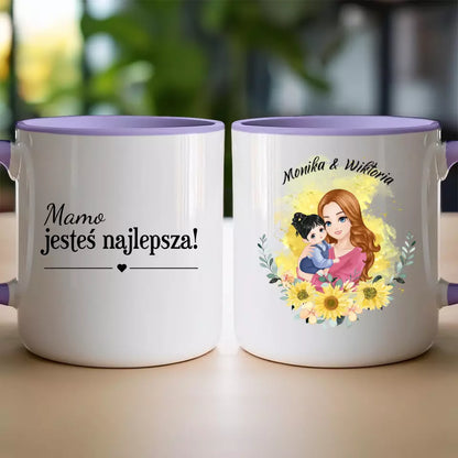 Kubek personalizowany na Dzień Matki "Mama z dzieckiem na rękach"