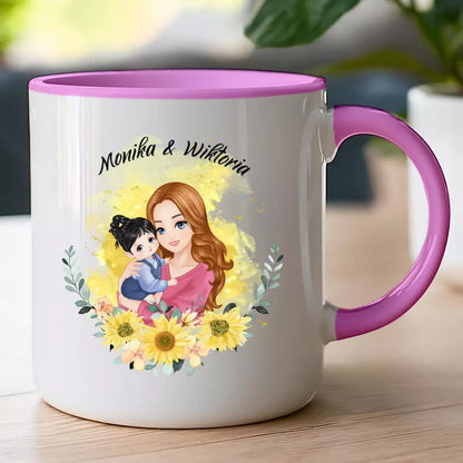 Kubek personalizowany na Dzień Matki "Mama z dzieckiem na rękach"