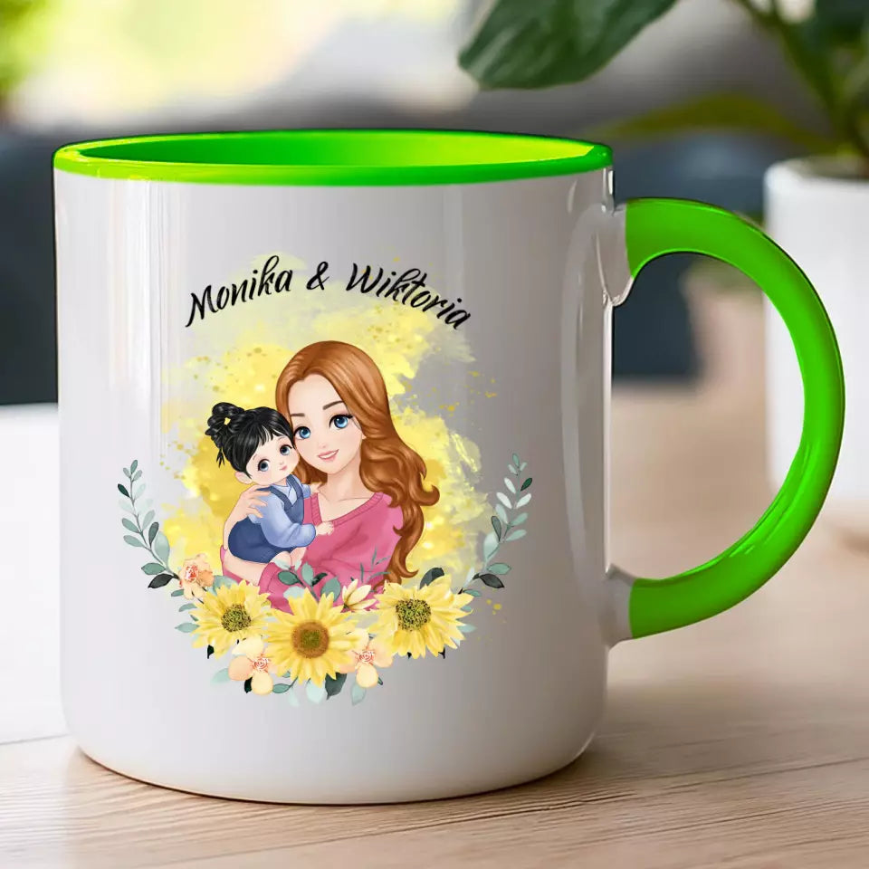 Kubek personalizowany na Dzień Matki "Mama z dzieckiem na rękach"